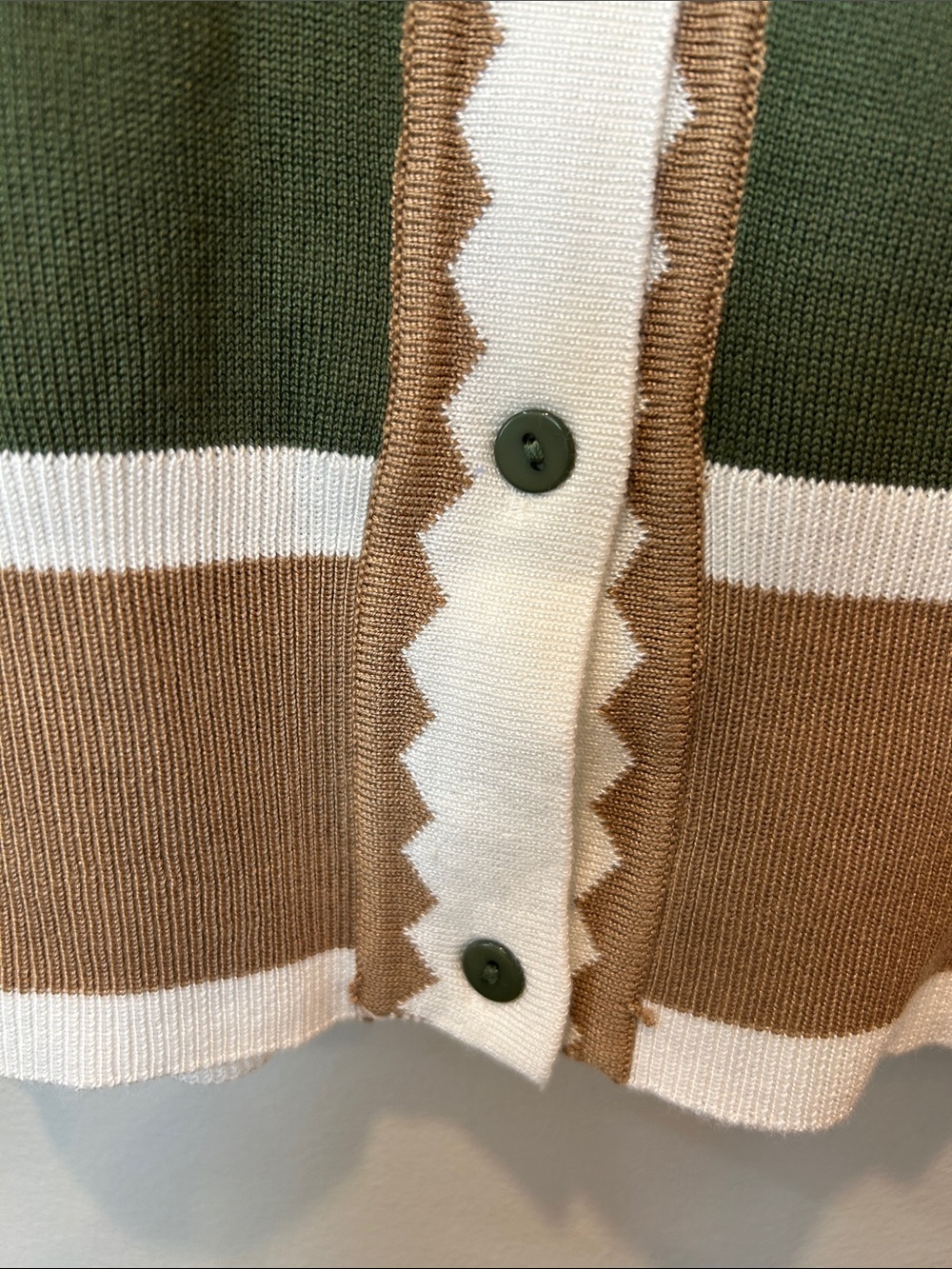 Belle Poque Olive Green Contrast-Trim Cardigan - Picture 4 of 5